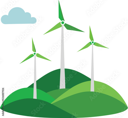 wind turbine on green grass