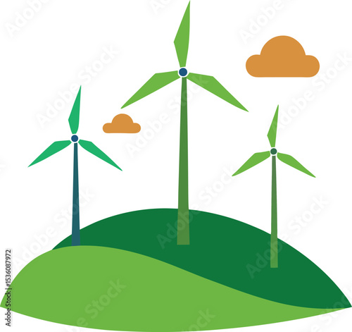 wind turbine on green grass
