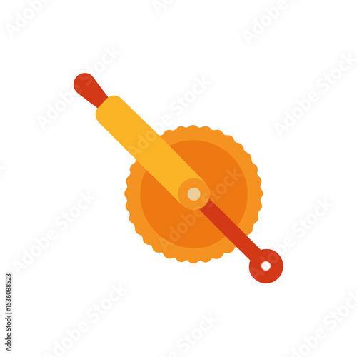 rolling pastry cutter on white background .svg