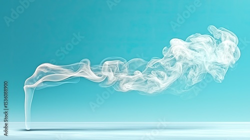 Abstract White Smoke against a Teal Background