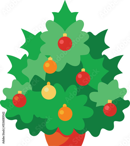 Christmas tree with holly berries
