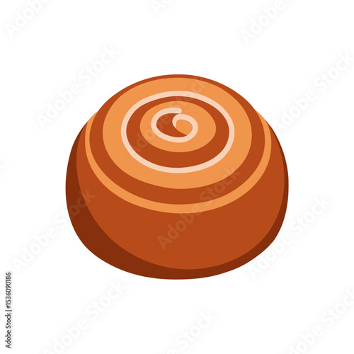 cinnamon roll on white background  