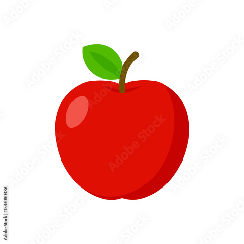 baked apple on white background  