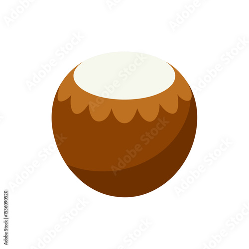coconut macaroon on white background 