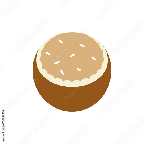 coconut macaroon on white background .svg