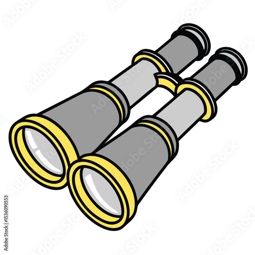 Vintage Binoculars Illustration Explore the World with Retro Optics