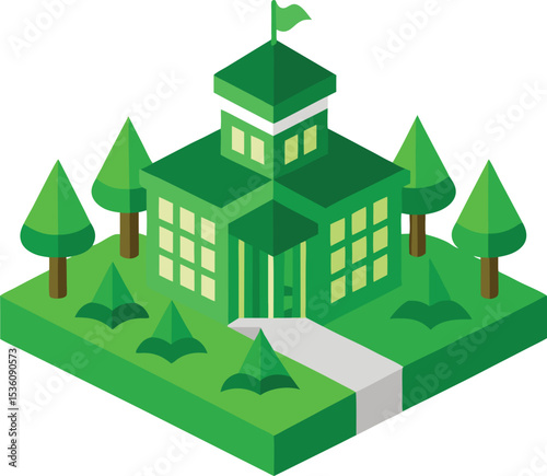 vector illustration of green house