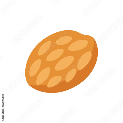 almond brittle on white background 