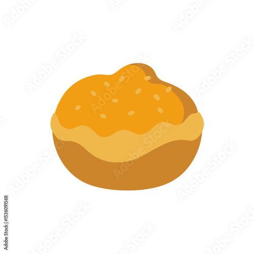 beignet on white background