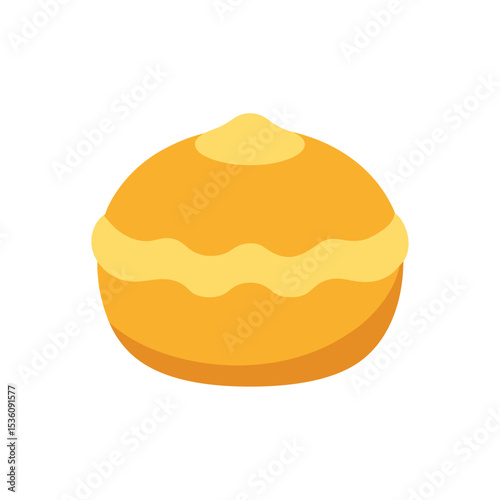 cream puff on white background 