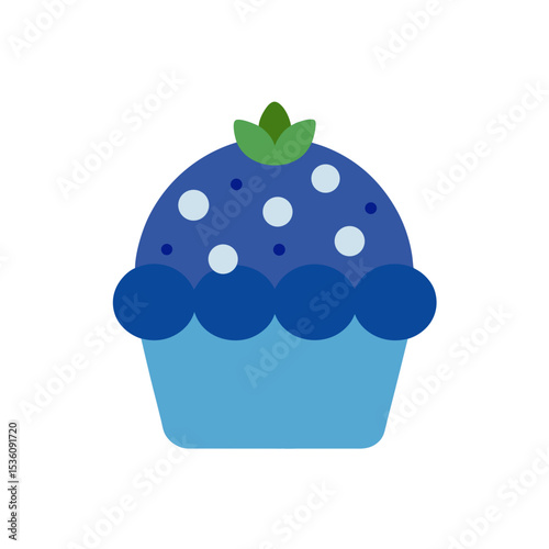 blueberry muffin on white background .svg