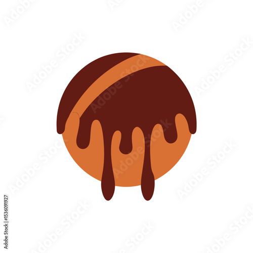 chocolate drizzle on white background  .svg