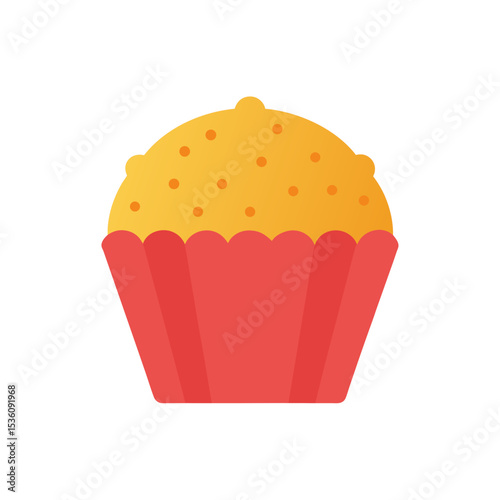 cupcake liner with crumbs on white background 