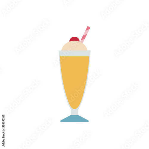 milkshake glass on white background .svg