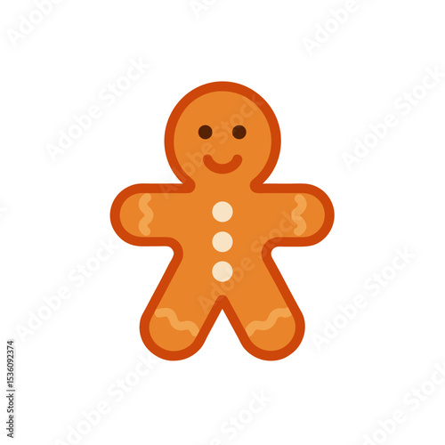 gingerbread cookie on white background 
