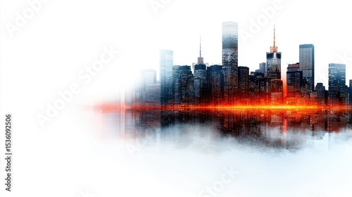 Cityscape Reflection: A Dreamlike Metropolis