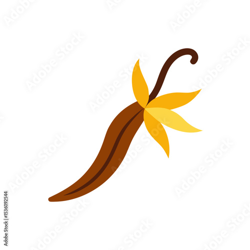 vanilla bean pod on white background 