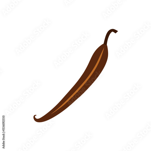 vanilla bean pod on white background .svg