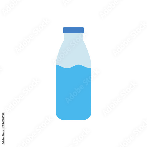 milk bottle on white background  