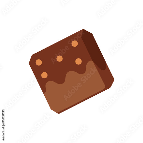 brownie bite on white background