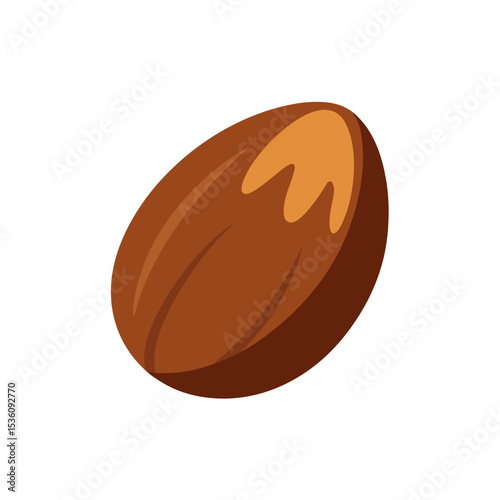 chocolate covered almond on white background .svg