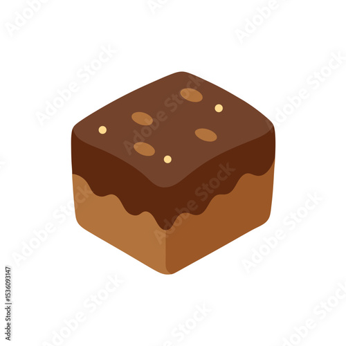 frosted brownie on white background .svg