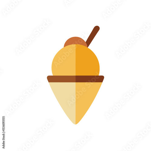 scoop of gelato on white background 
