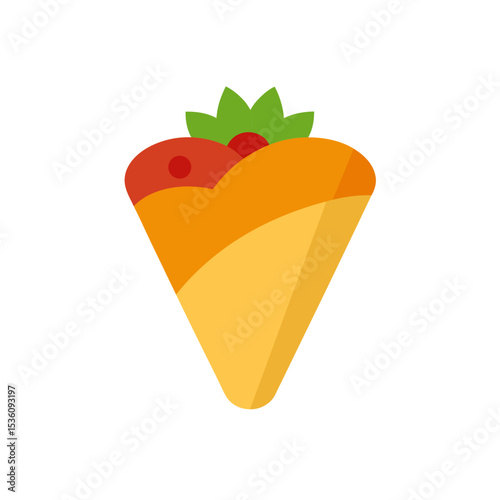 fruit filled crepe on white background .svg