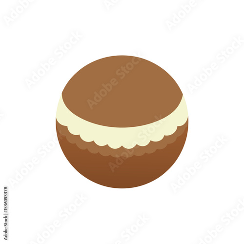 coconut macaron on white background