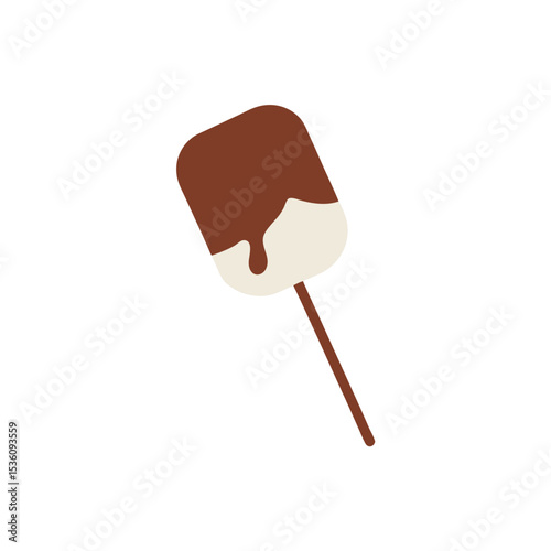 chocolate dipped marshmallow on white 