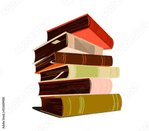 stack of books isolated on white