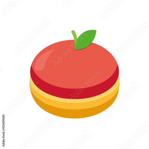 fruit filled macaroon on white background .svg
