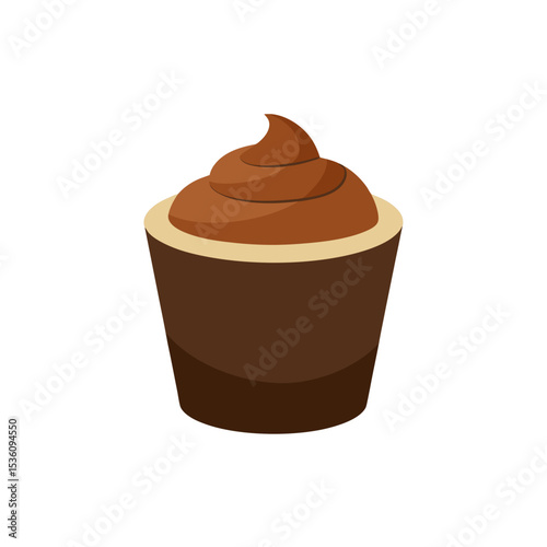 chocolate mousse cup on white background .svg