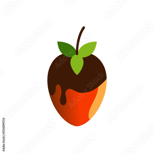 chocolate dipped fruit on white background .svg