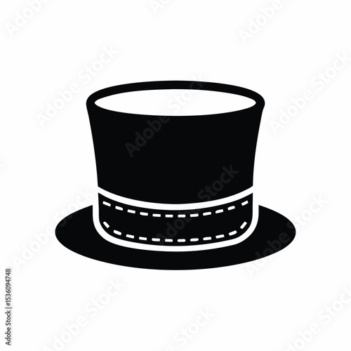 Top Hat icon silhouette vector illustration