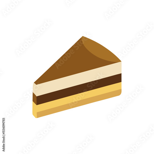 tiramisu cake slice on white background .svg