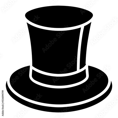 Top Hat icon silhouette vector illustration