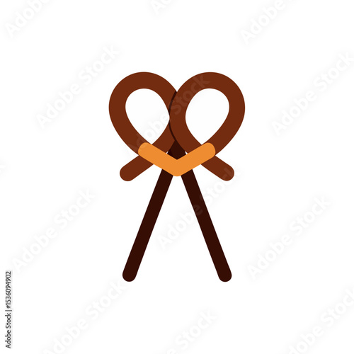 chocolate dipped pretzel sticks on white 