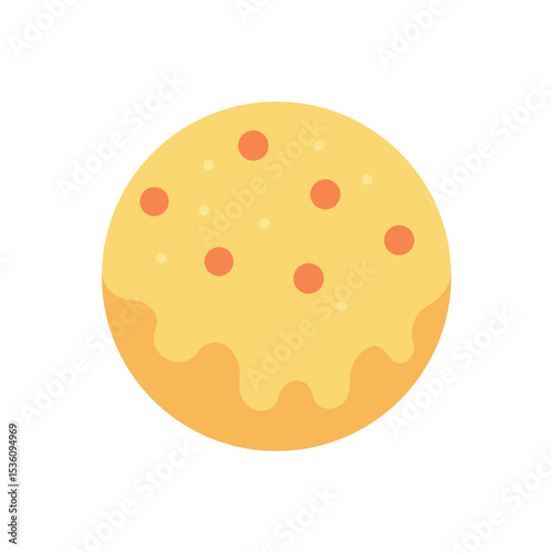 sugar cookie with icing on white background .svg