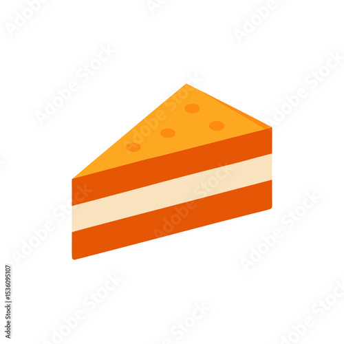 carrot cake slice on white background 