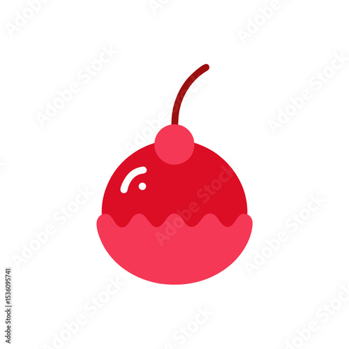 cherry sorbet on white background .svg
