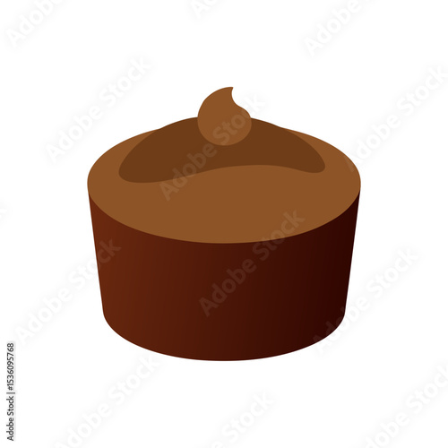 chocolate souffl  on white background 
