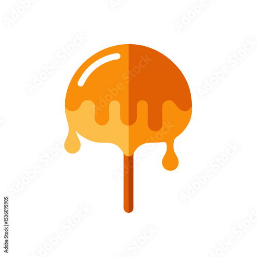 caramel sauce drizzle on white background 