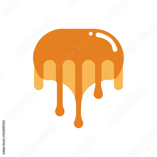 caramel sauce drizzle on white background .svg