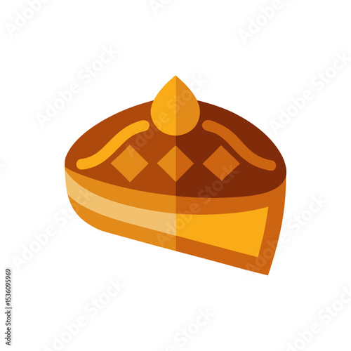 peanut butter pie on white background 