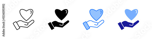 Compassion Multiple Style Icon Set Vector 
