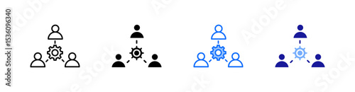 Collaboration Multiple Style Icon Set Vector 