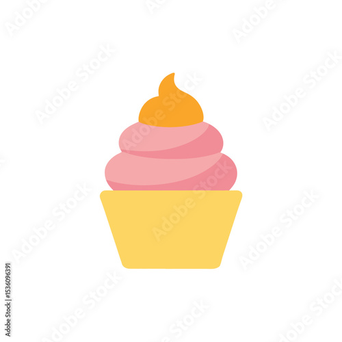 vanilla bean cupcake on white background .svg