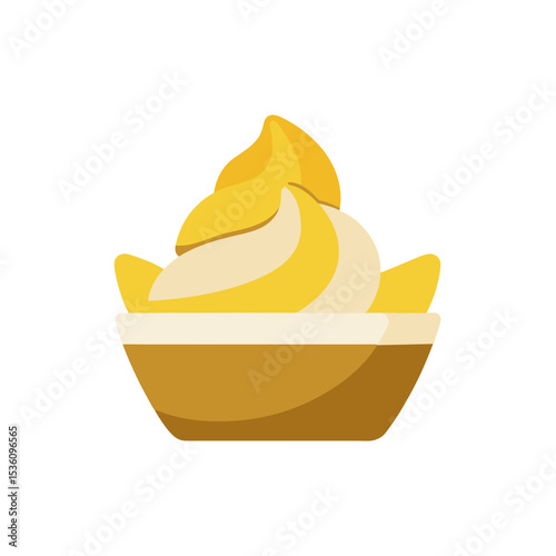 banana pudding with wafers on white 