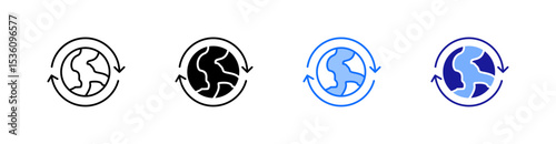 Renewable Resources Multiple Style Icon Set Vector 